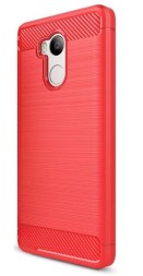 Накладка силиконовая для Xiaomi Redmi 4 Pro карбон сталь красная