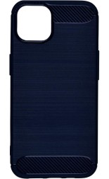 Накладка силиконовая для Apple iPhone 13 карбон сталь синяя