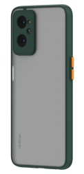 Накладка пластиковая матовая для Realme 9i / Oppo A96 с силиконовой окантовкой зелёная