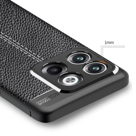 Накладка силиконовая для OnePlus 10T / OnePlus Ace Pro под кожу чёрная