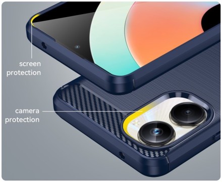Накладка силиконовая для Realme 10 Pro 5G карбон сталь синяя