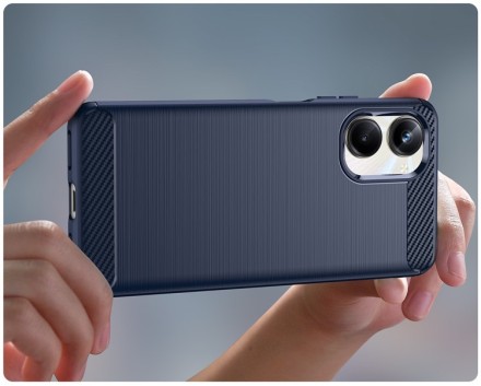 Накладка силиконовая для Realme 10 Pro 5G карбон сталь синяя