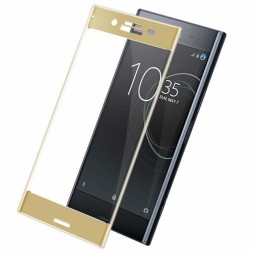 Защитное стекло для Sony Xperia XZ Premium полноэкранное золотистое 3D