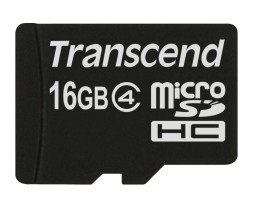 Карта памяти Transcend Micro SD 16Gb Class 4 с адаптером SD