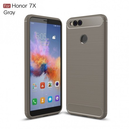 Накладка силиконовая для Huawei Honor 7X карбон сталь серая