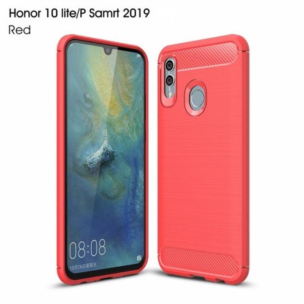 Накладка силиконовая для Huawei P Smart 2019 / Honor 10 Lite карбон сталь красная