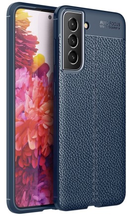 Накладка силиконовая для Samsung Galaxy S21 FE G990 под кожу синяя