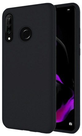 Накладка силиконовая Silicone Cover для Huawei P40 Lite E / Honor 9C чёрная