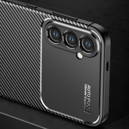 Накладка силиконовая для Samsung Galaxy S24 под карбон чёрная