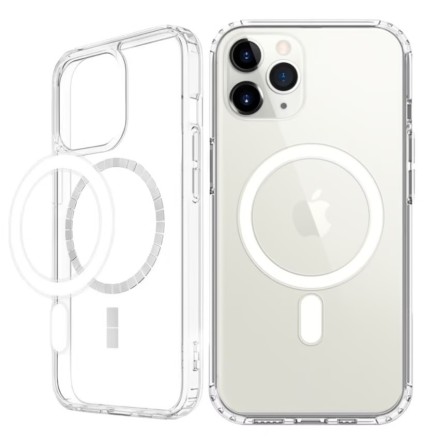 Накладка силиконовая MagSafe для Apple iPhone 13 Pro прозрачная