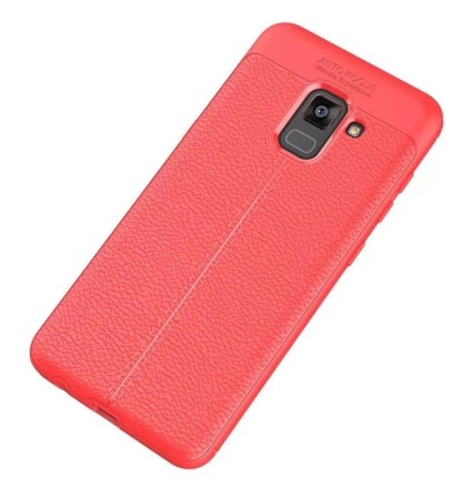 Накладка силиконовая для Samsung Galaxy A8 (2018) A530 под кожу красная