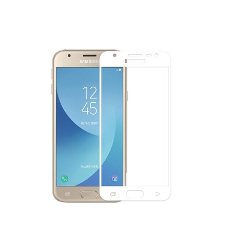 Защитное стекло для Samsung Galaxy J3 (2017) J330 полноэкранное белое