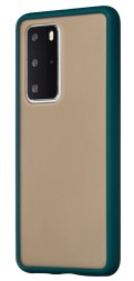 Накладка пластиковая матовая для Huawei P40 Pro с силиконовой окантовкой зелёная
