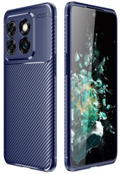 Накладка силиконовая для OnePlus 10T / OnePlus Ace Pro под карбон синяя