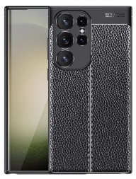 Накладка силиконовая для Samsung Galaxy S24 Ultra под кожу чёрная