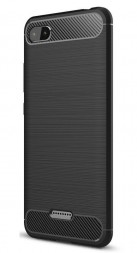 Накладка силиконовая для Xiaomi Redmi 6A карбон сталь черная