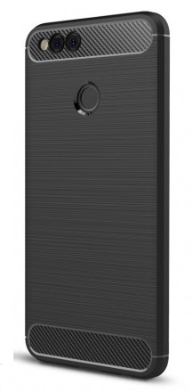Накладка силиконовая для Huawei Honor 7X карбон сталь черная