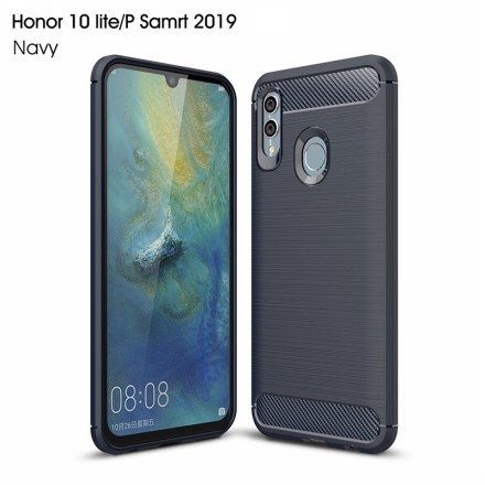Накладка силиконовая для Huawei P Smart 2019 / Honor 10 Lite карбон сталь синяя