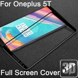 Защитное стекло для OnePlus 5 полноэкранное черное 3D