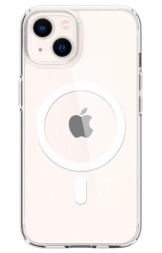 Накладка силиконовая MagSafe для Apple iPhone 13 mini прозрачная