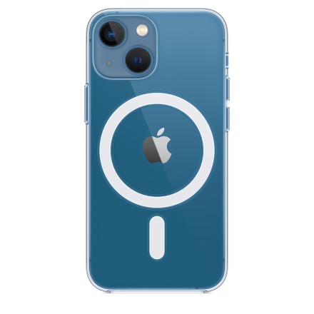 Накладка силиконовая MagSafe для Apple iPhone 13 mini прозрачная
