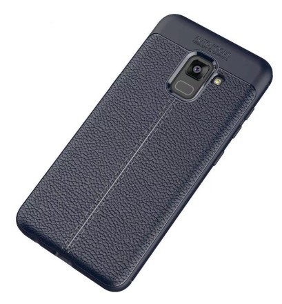 Накладка силиконовая для Samsung Galaxy A8 (2018) A530 под кожу синяя