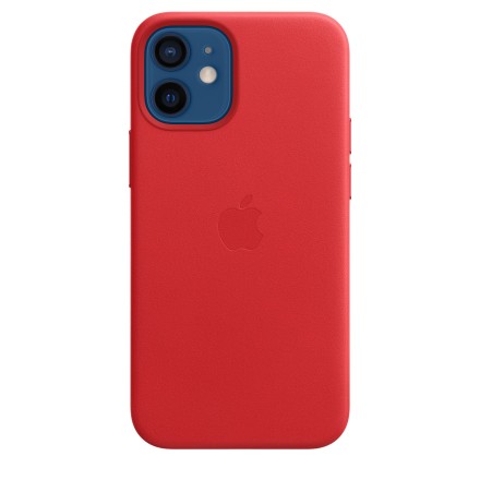 Накладка Apple Leather Case MagSafe для iPhone 12 Mini MHK73ZE/A красная
