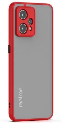 Накладка пластиковая матовая для Realme 9 4G/9 Pro Plus (9 Pro+ 5G)/Narzo 50 Pro с силиконовой окантовкой красная