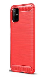 Накладка силиконовая для Samsung Galaxy M51 M515 карбон сталь красная