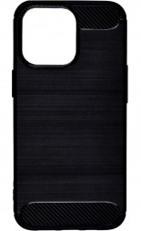 Накладка силиконовая для Apple iPhone 13 Pro Max карбон сталь чёрная