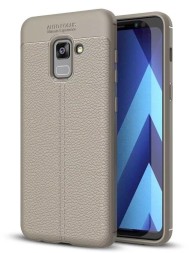 Накладка силиконовая для Samsung Galaxy A8 (2018) A530 под кожу серая