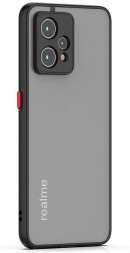 Накладка пластиковая матовая для Realme 9 4G/9 Pro Plus (9 Pro+ 5G)/Narzo 50 Pro с силиконовой окантовкой чёрная