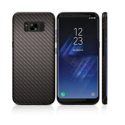 Накладка силиконовая для Samsung Galaxy S8 Plus G955 карбон коричневая