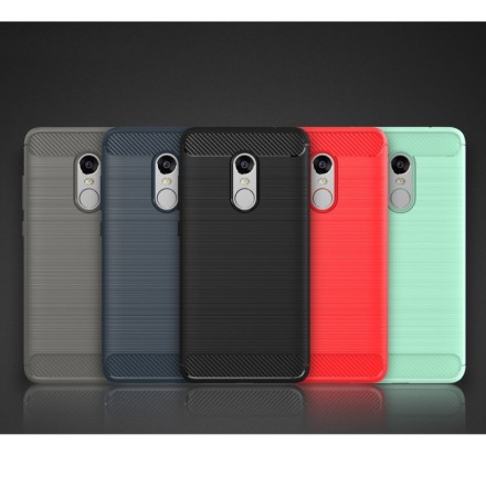 Накладка силиконовая для Xiaomi Redmi Note 4X под карбон и сталь черная