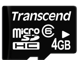 Карта памяти Transcend Micro SD 4Gb Class 6 с адаптером SD