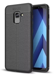 Накладка силиконовая для Samsung Galaxy A8 (2018) A530 под кожу чёрная
