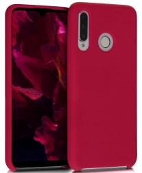 Накладка силиконовая Silicone Cover для Huawei P30 Lite / Nova 4e / Honor 20s бордовая