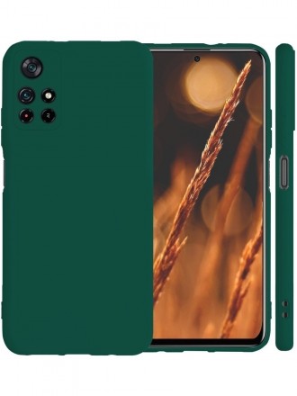 Накладка силиконовая Silicone Cover для Poco M4 Pro 5G / Xiaomi Redmi Note 11S 5G зелёная