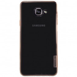 Накладка силиконовая Nillkin Nature TPU Case для Samsung Galaxy A7 (2016) A710 прозрачно-золотая