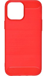 Накладка силиконовая для Apple iPhone 13 Pro Max карбон сталь красная