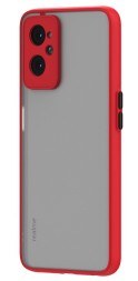 Накладка пластиковая матовая для Realme 9i с силиконовой окантовкой красная