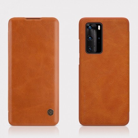 Чехол Nillkin Qin Leather Case для Huawei P40 Pro коричневый