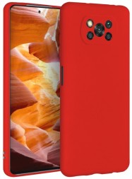 Накладка силиконовая Silicone Cover для Poco X3 NFC / Poco X3 Pro красная