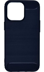 Накладка силиконовая для Apple iPhone 13 Pro Max карбон сталь синяя