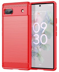 Накладка силиконовая для Google Pixel 6a карбон сталь красная
