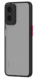 Накладка пластиковая матовая для Realme 9i 4G/Oppo K10 4G/Oppo A96 4G/Oppo A76 4G с силиконовой окантовкой чёрная