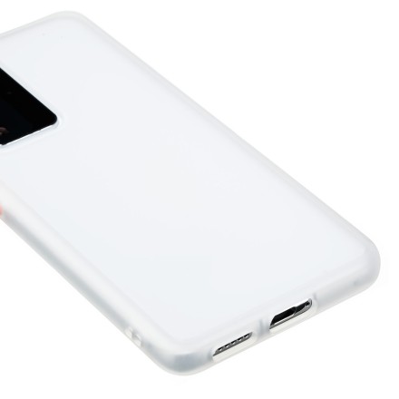 Накладка пластиковая матовая для Huawei P40 Pro с силиконовой окантовкой белая