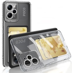 Накладка силиконовая Clear Case для Xiaomi Redmi Note 12 Pro 5G / Poco X5 Pro 5G с кардхолдером прозрачная