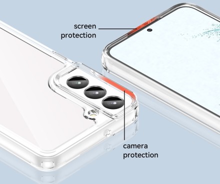 Накладка пластиковая для Samsung Galaxy S23 S911 с силиконовой окантовкой прозрачная