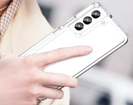 Накладка пластиковая для Samsung Galaxy S23 S911 с силиконовой окантовкой прозрачная